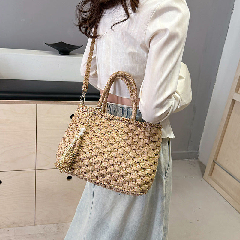 Ivory™ Woven Hand Bag with Shoulder Strap