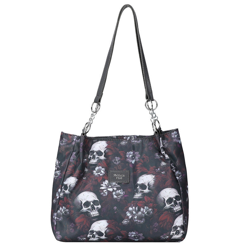 Ivory™  Large Capacity Skull Print Shoulder Bag