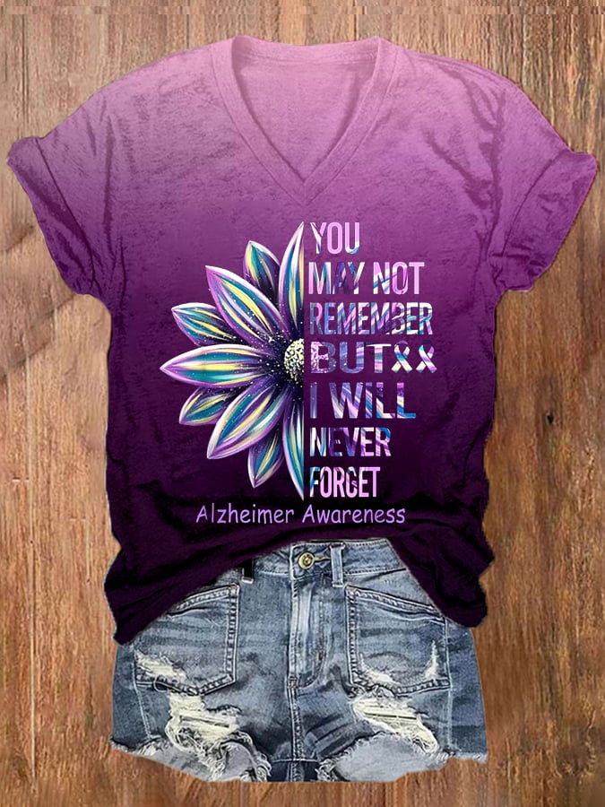 Women's Alzheimer's Print Casual T-Shirt