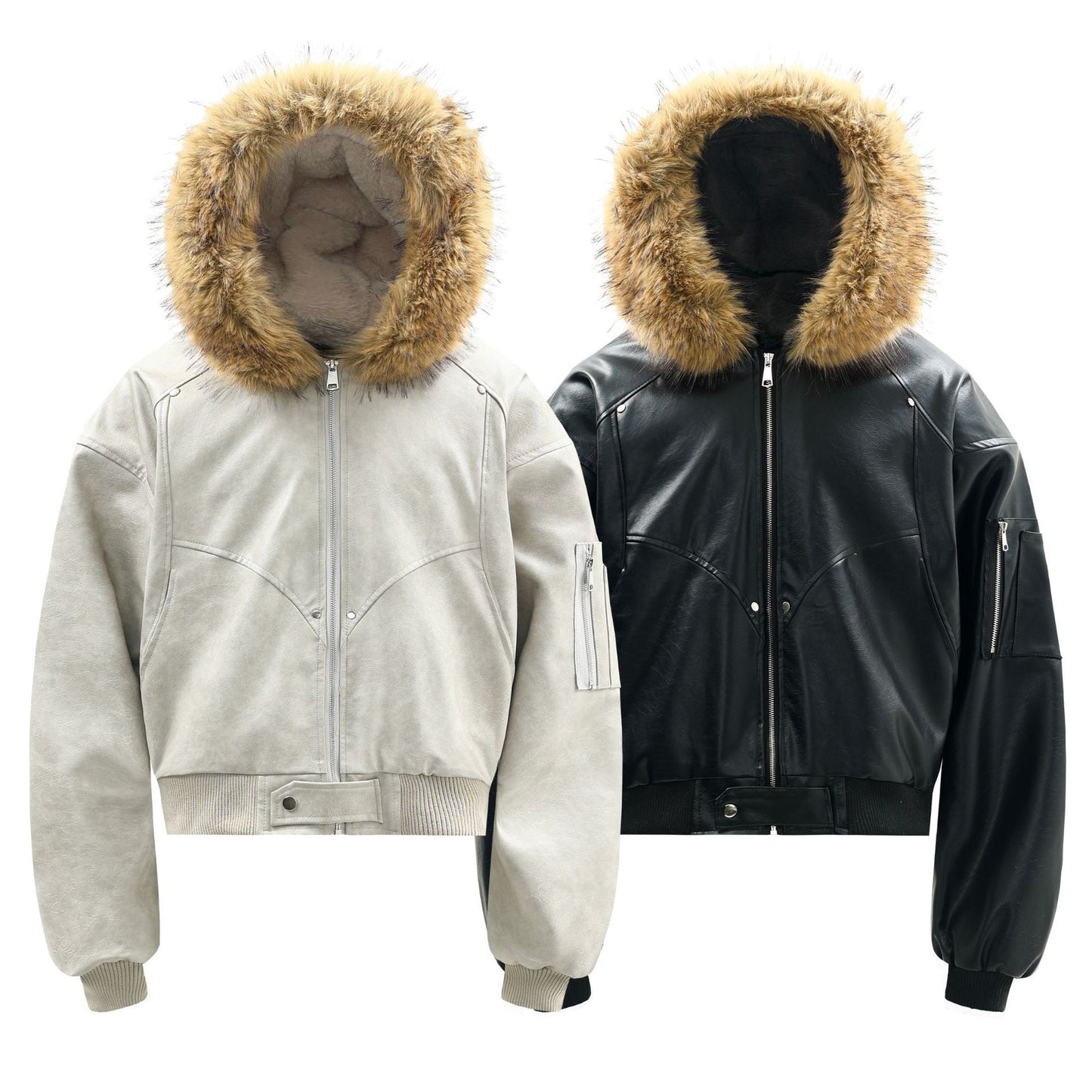 Mason | Faux-Fur-Trim PU Jacket