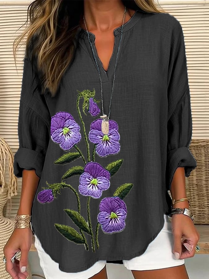 Women's Purple Flower Alzheimer's Awareness Support Shirt