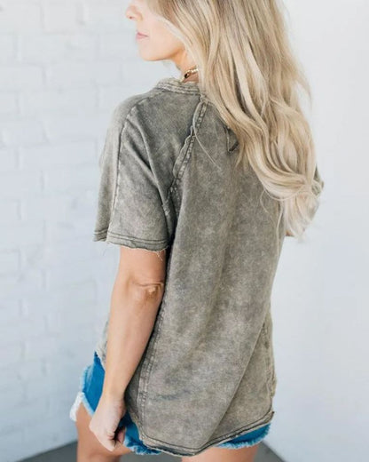 POSITANO - Washed Button T Shirt