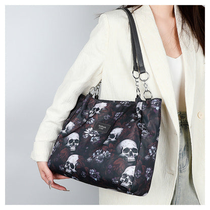 Ivory™  Large Capacity Skull Print Shoulder Bag