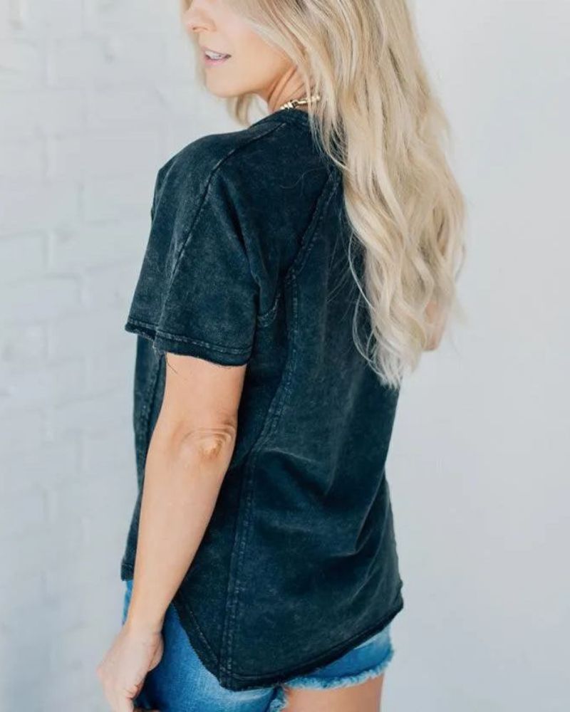 POSITANO - Washed Button T Shirt