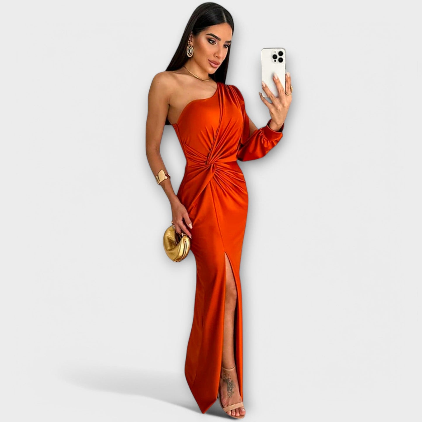 Celina™ One-Shoulder Evening Gown