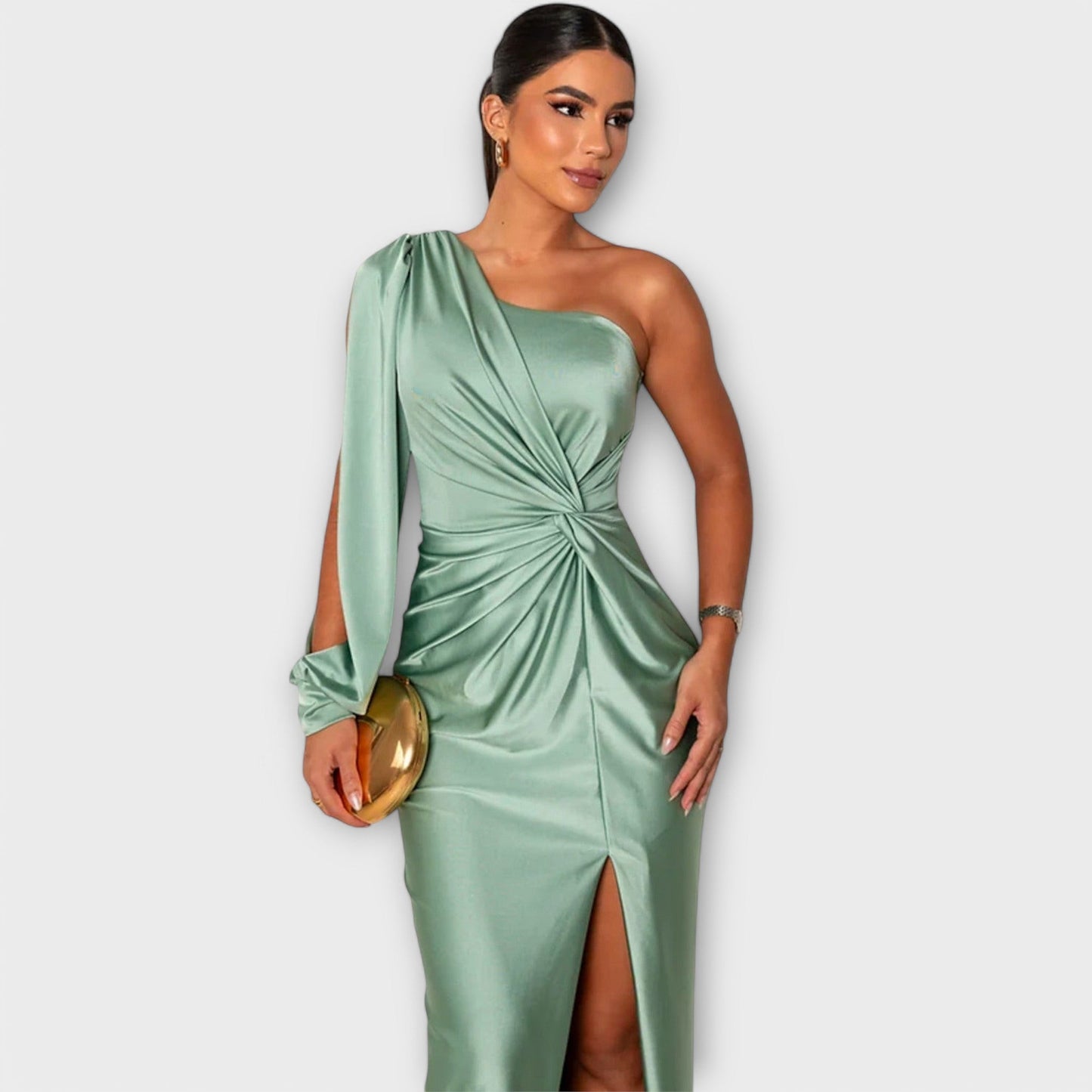 Celina™ One-Shoulder Evening Gown