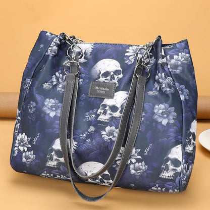 Ivory™  Large Capacity Skull Print Shoulder Bag