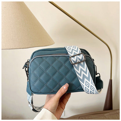 Kiki | Diamond Pattern Soft Shoulder Bag with Geometric Strap