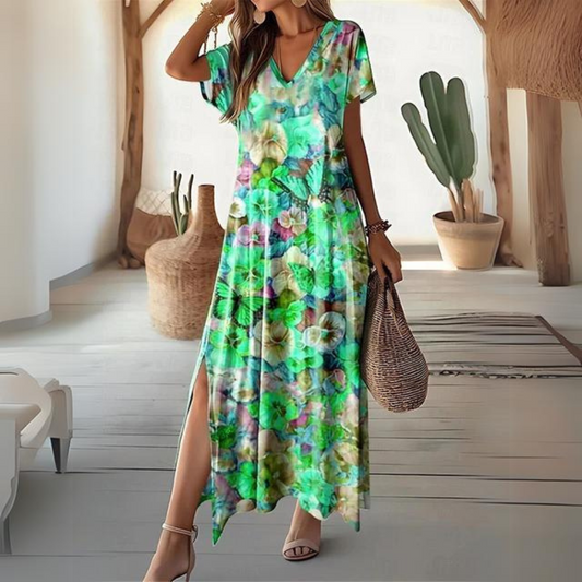 Selena | Tropical Maxi Dress