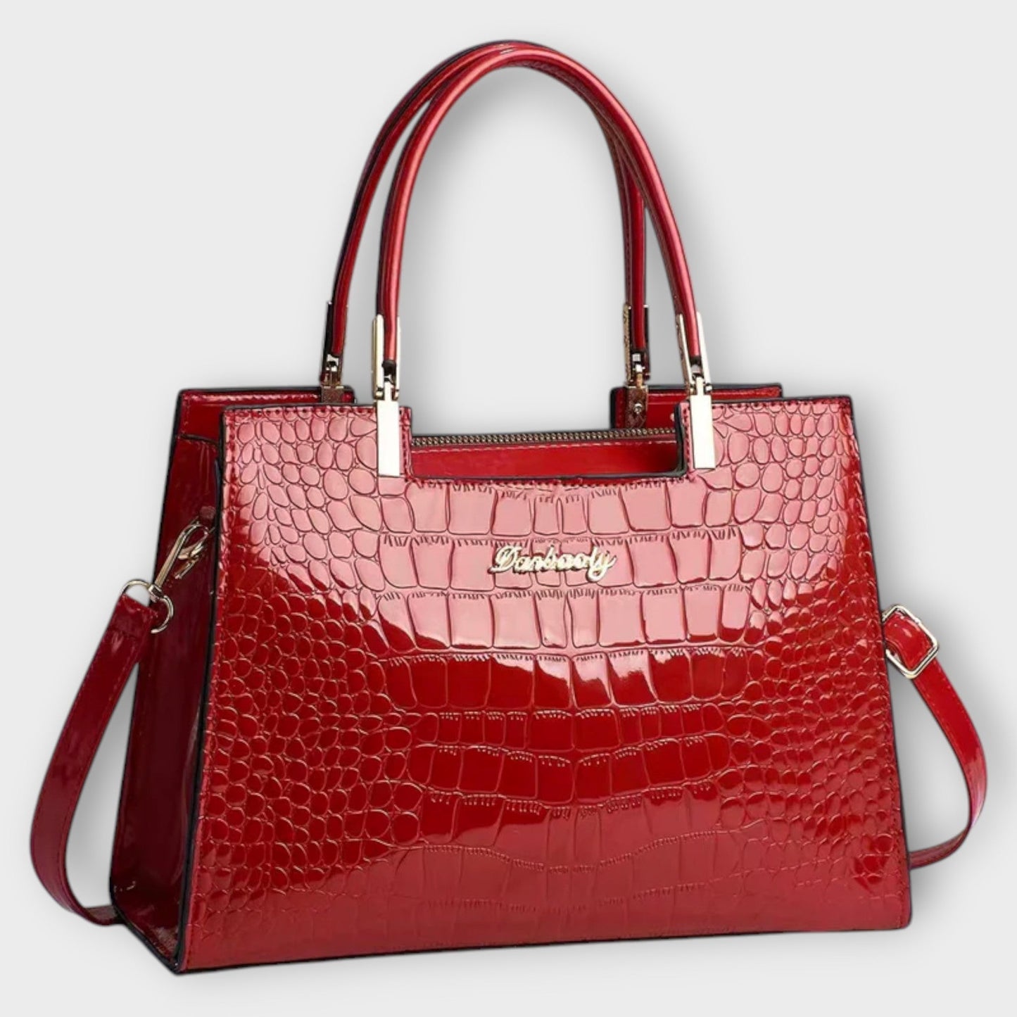 Ivory™ Glossy Croc Handbag