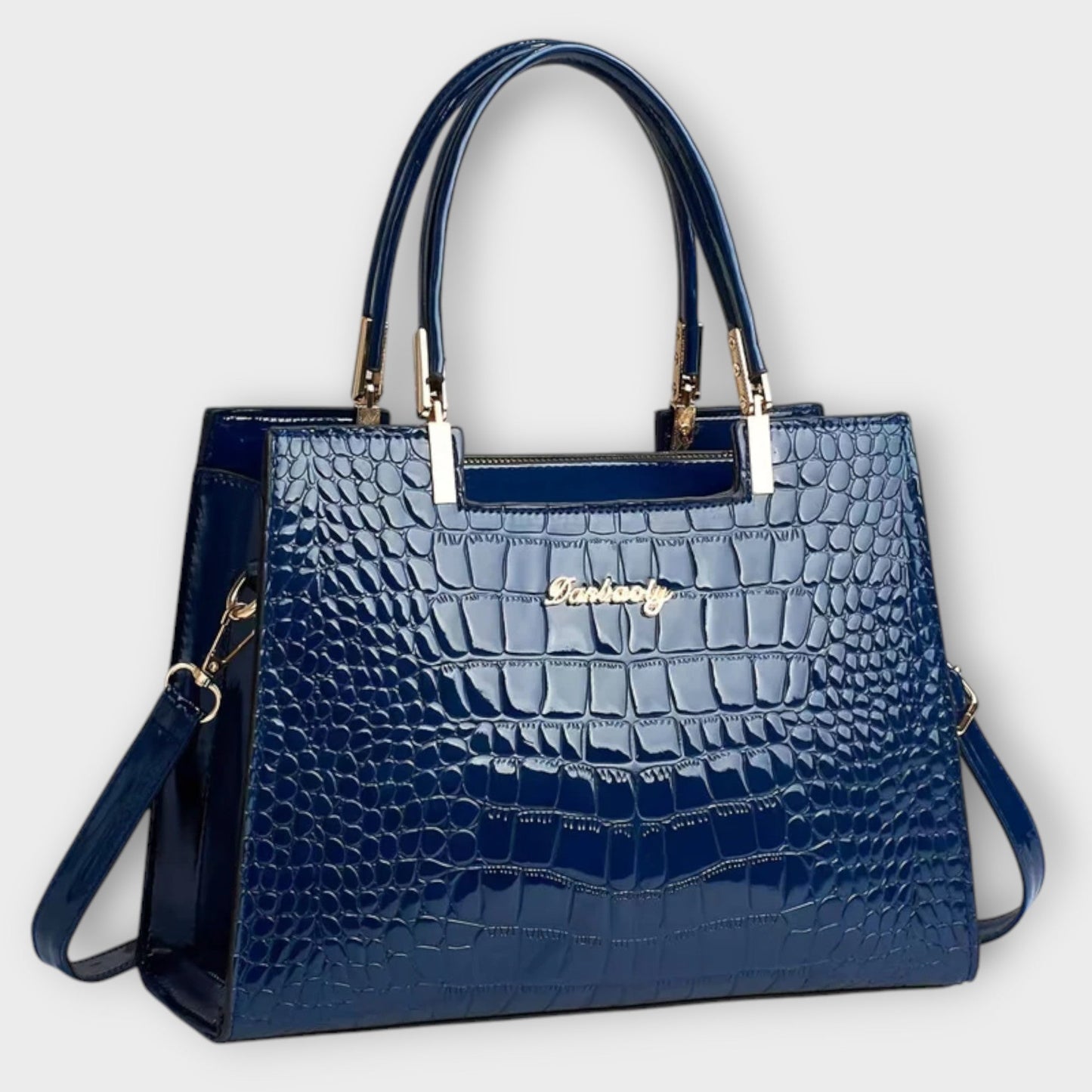 Ivory™ Glossy Croc Handbag