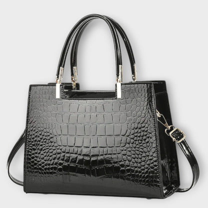 Ivory™ Glossy Croc Handbag