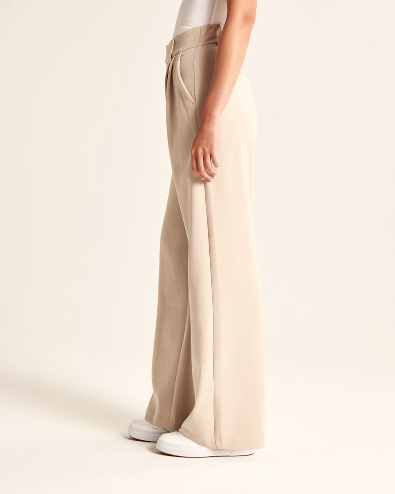 Nina | Beige Wide-Leg Pants