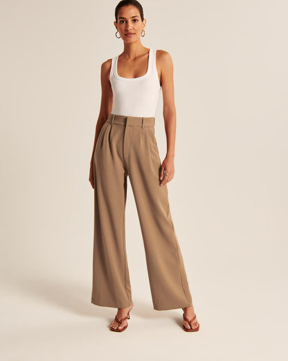 Zoe | Brown Wide-Leg Pants