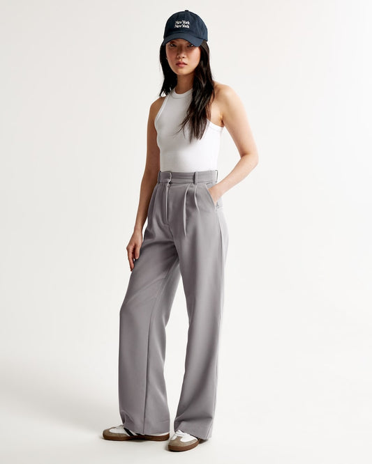 Lena | Stone Wide-Leg Pants.