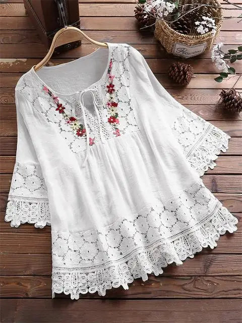 Sophia | Boho Embroided Blouse