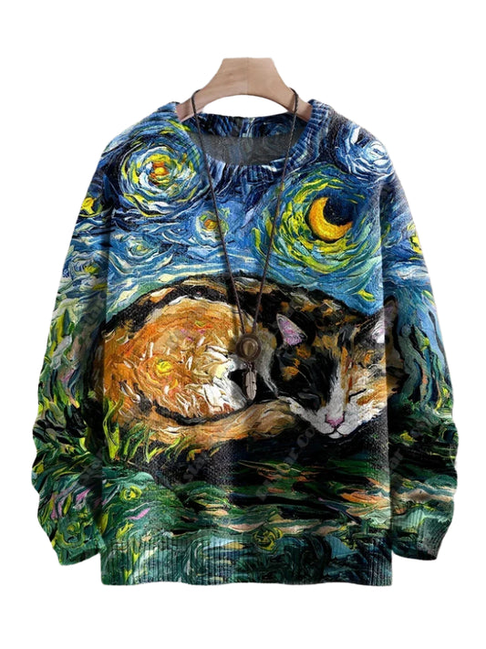 Unisex | Cat Dreamy Night Cat Sweater