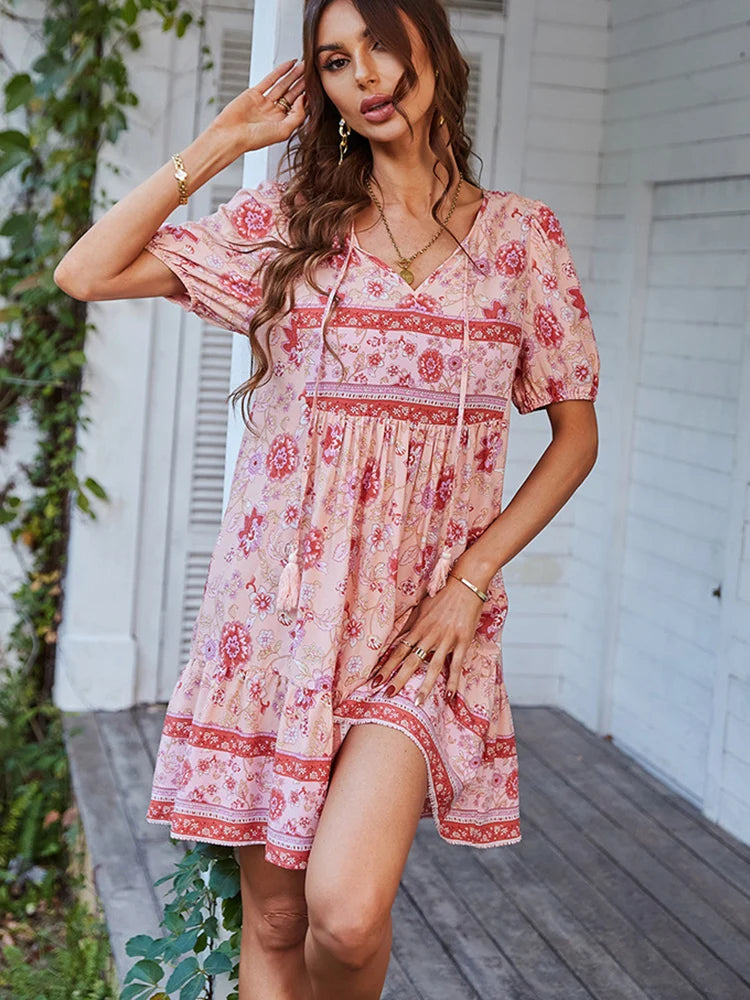 Luna | Floral  Sleeve Mini Dress