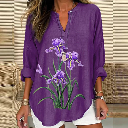 Women's Purple Flower Alzheimer's Awareness Support Shirt