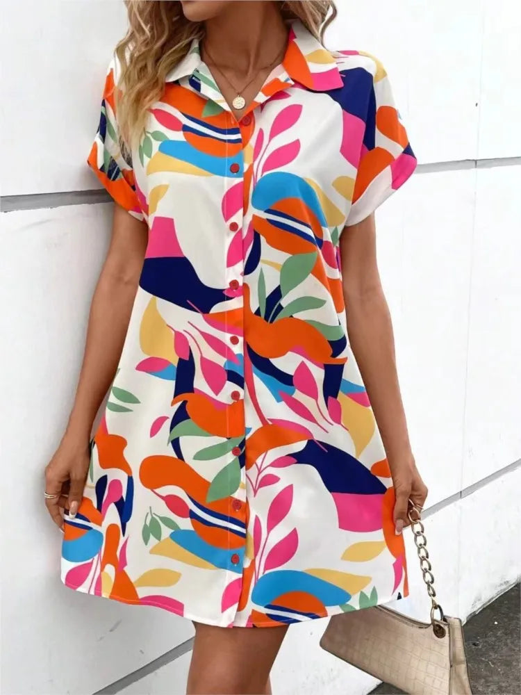 Nova | Tropical Shirt Dress