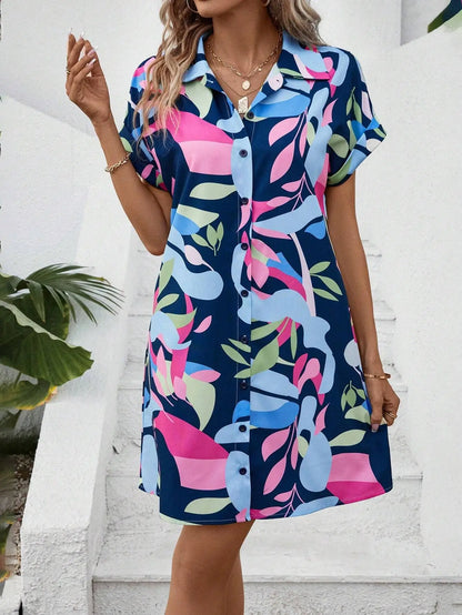 Nova | Tropical Shirt Dress