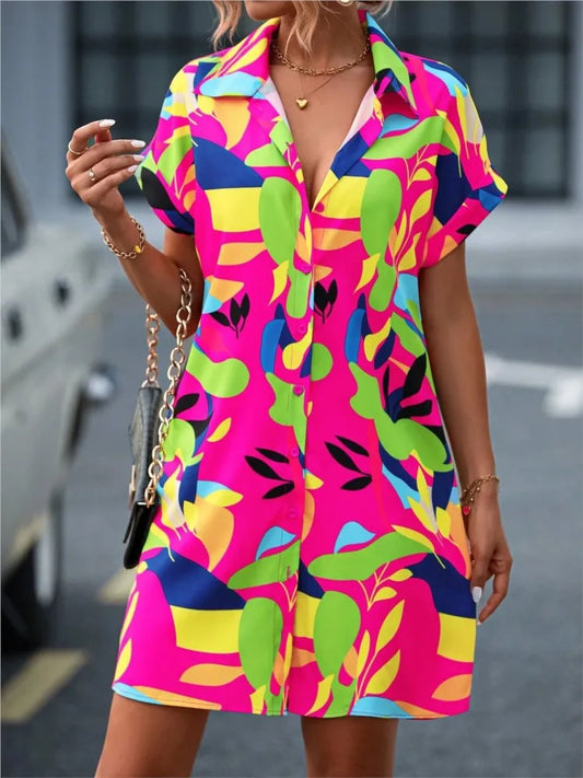 Nova | Tropical Shirt Dress