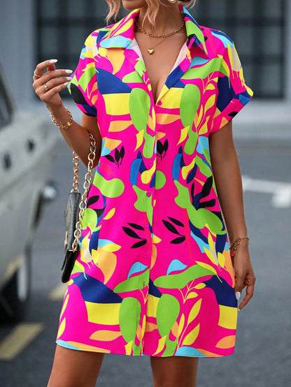 Nova | Tropical Shirt Dress