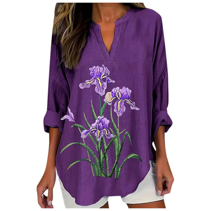 Women's Purple Flower Alzheimer's Awareness Support Shirt