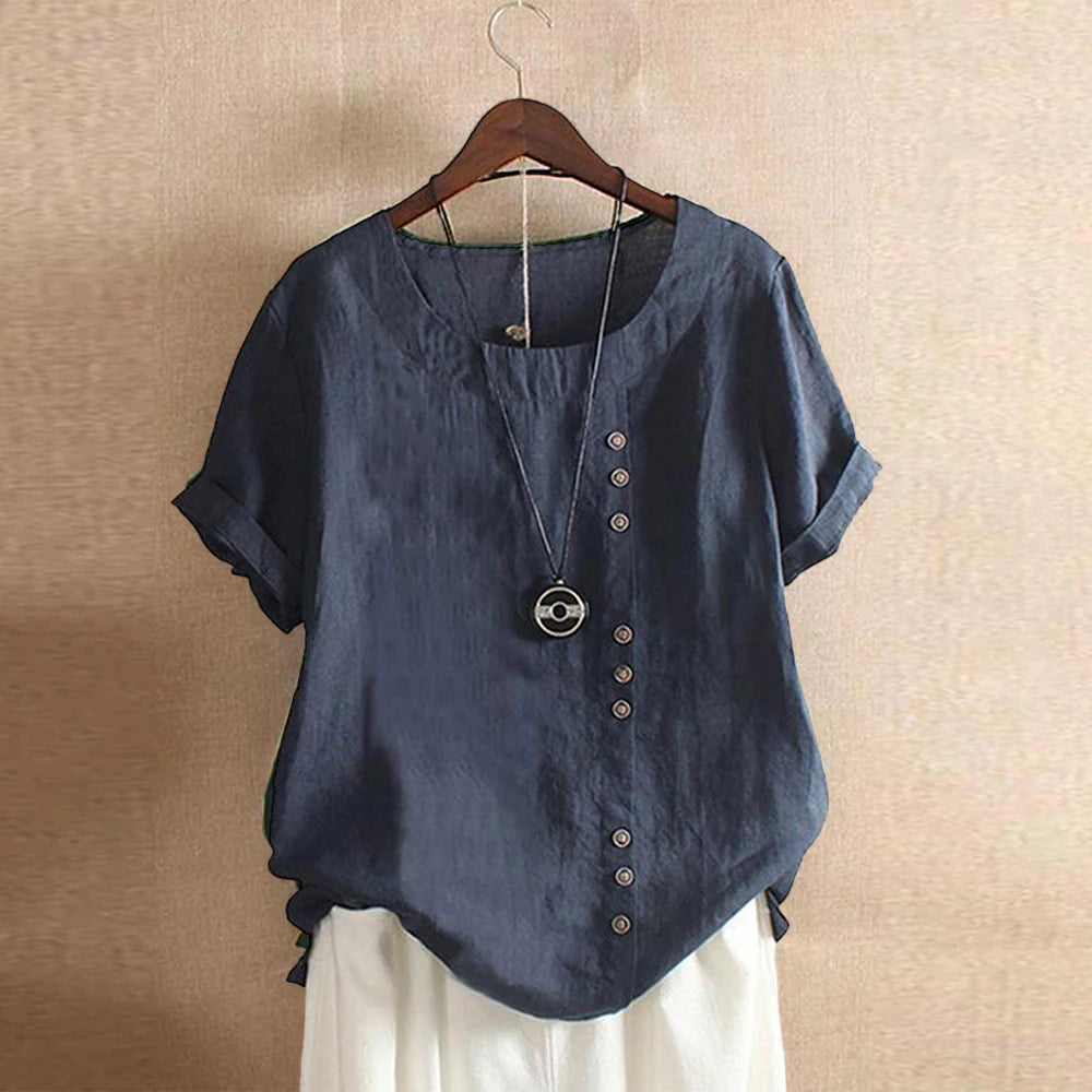 Luna | Asymmetrical Button Blouse