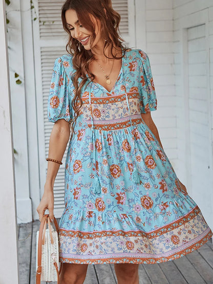 Luna | Floral  Sleeve Mini Dress