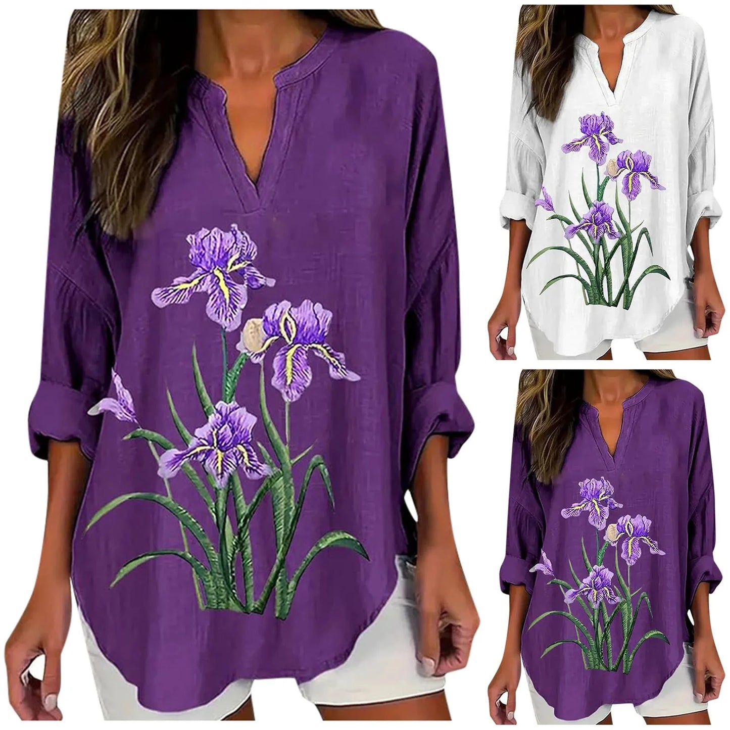 Women's Purple Flower Alzheimer's Awareness Support Shirt