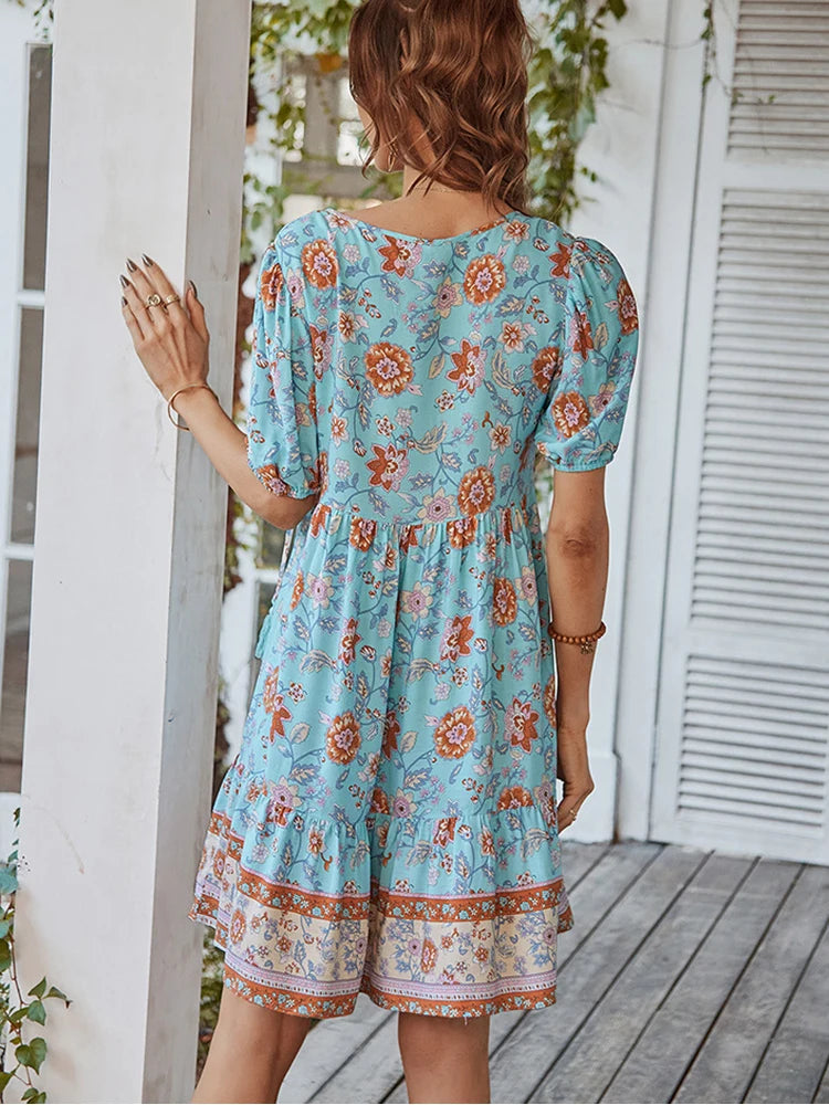 Luna | Floral  Sleeve Mini Dress