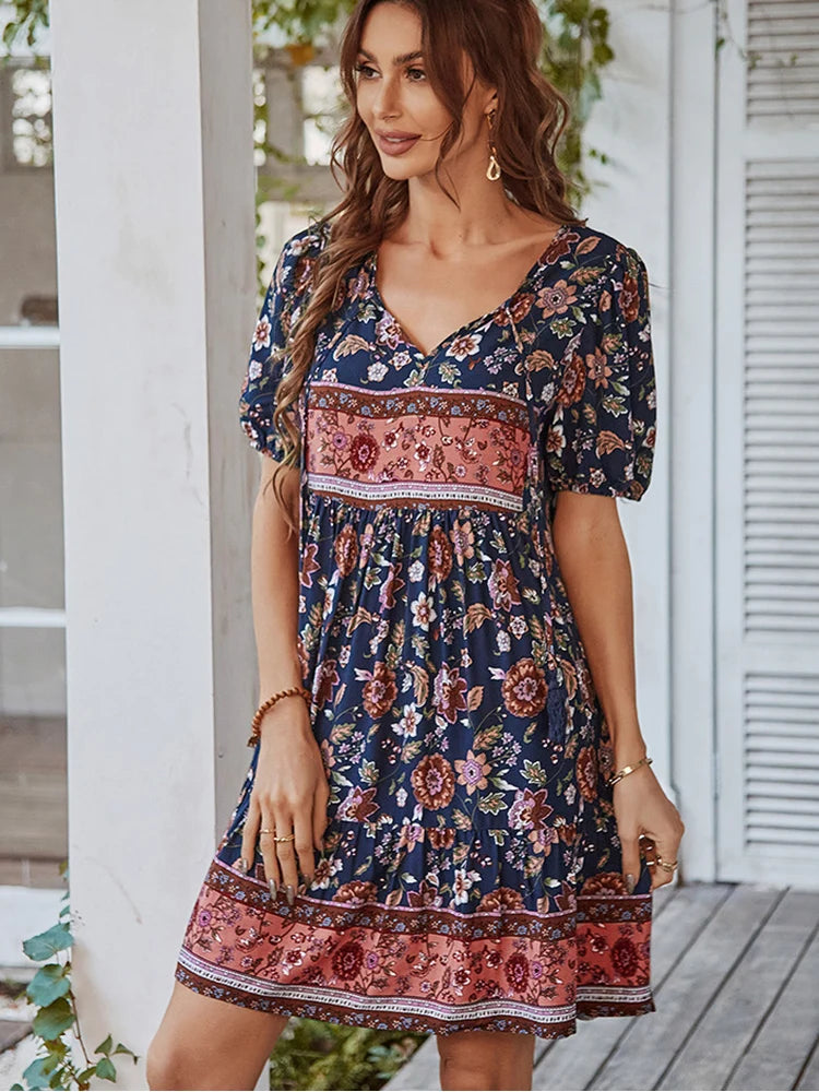 Luna | Floral  Sleeve Mini Dress