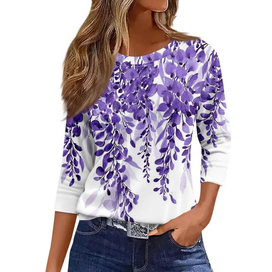 Women's Alzheimer's Awareness Floral Lavender Top