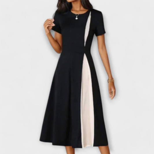 Hanne™ Black and White Midi Dress