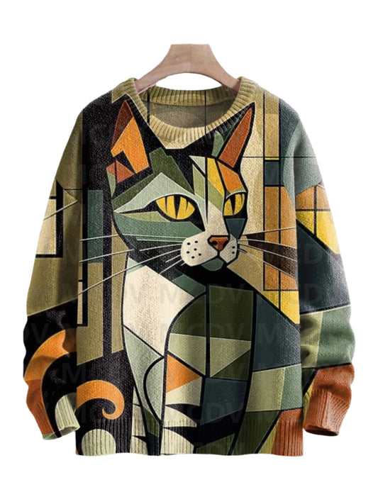 Unisex | Cat Art Deco Neko Sweater