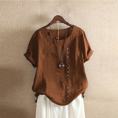 Luna | Asymmetrical Button Blouse