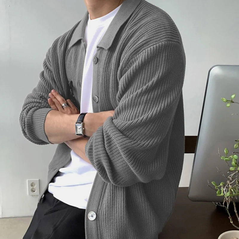 Felix | Ribbed Knit Shirt Cardigan