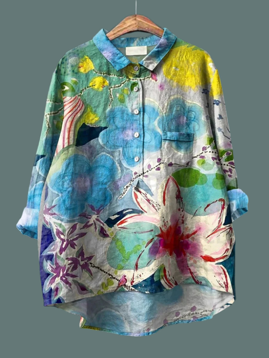 Stacy | Watercolor Garden Shirt