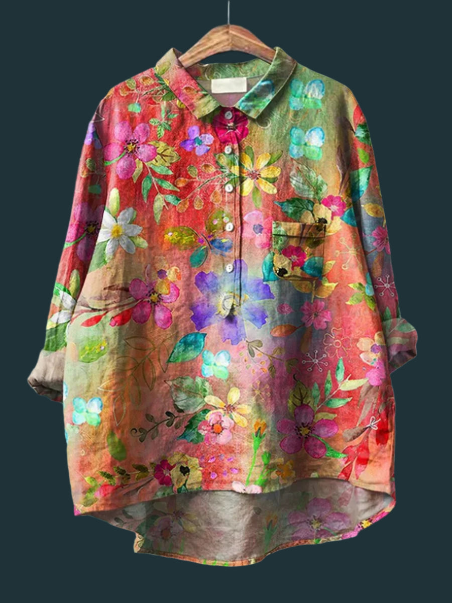 Stacy | Watercolor Garden Shirt