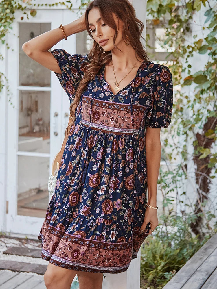 Luna | Floral  Sleeve Mini Dress