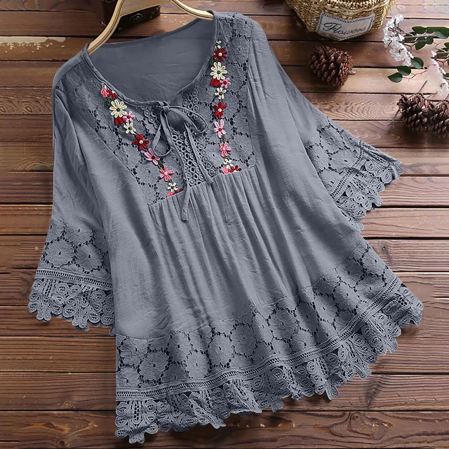 Sophia | Boho Embroided Blouse