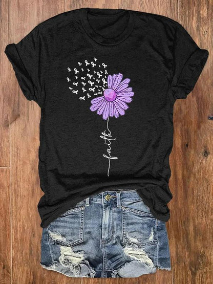 Alzheimer's Awareness Graphic Printed Women's T-shirt