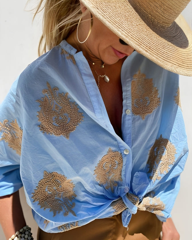 Isla | Embroidered Boho Shirt