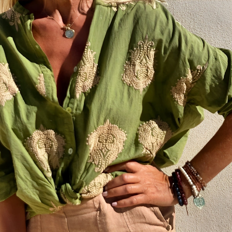 Isla | Embroidered Boho Shirt